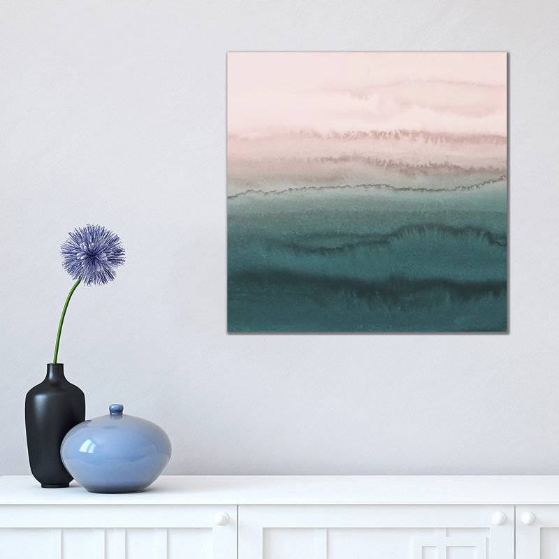Within The Tide - Blush Meets Teal by Monika Strigel - Wrapped Canvas Print, 45.72 cm H x 45.72 cm W x 3.175 cm D