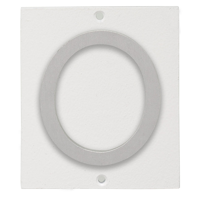 Plaque d’adresse murale sur 1 ligne flottante, Blanc, Aluminium brossé, Oui