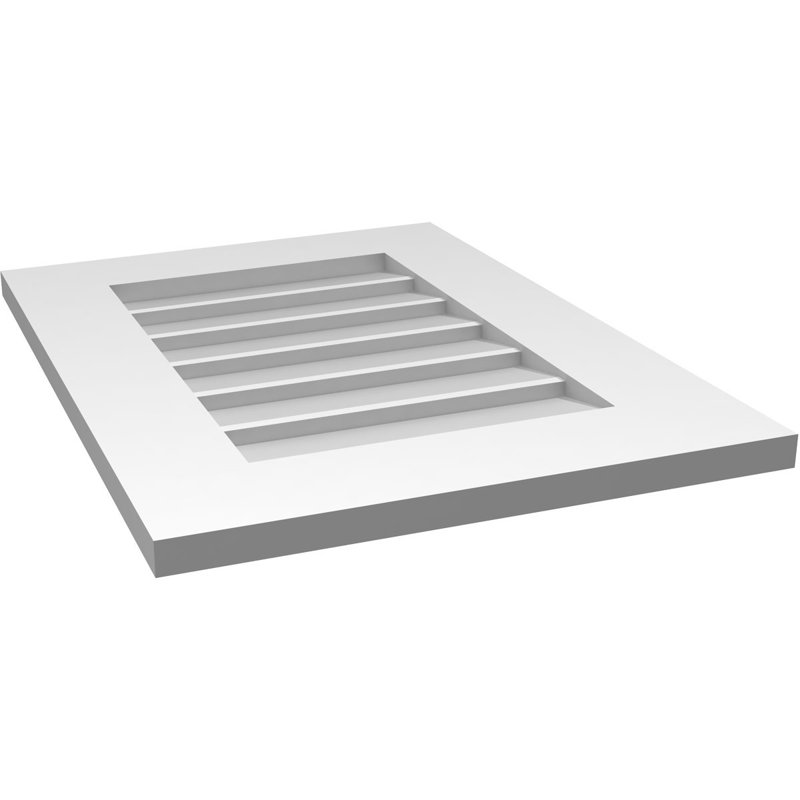 Vent à pignon rectangulaire en uréthane non-fonctionnel, H 24 po x l 18 po x P 1 po