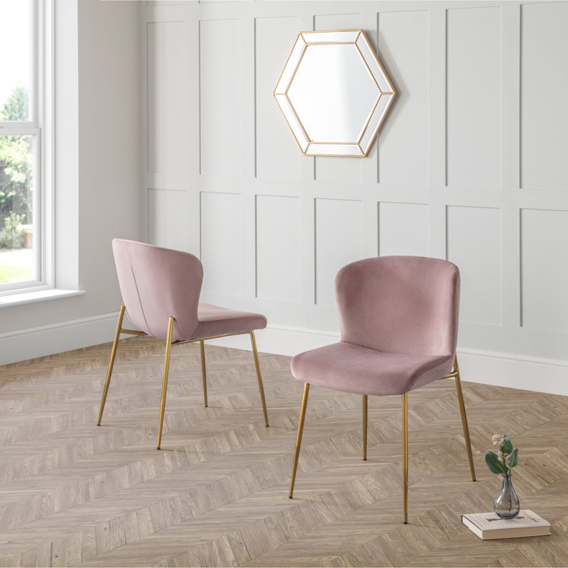 Gerson 47cm H Velvet Upholstered Side Chair, Pink