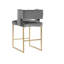 Ensemble de 2 tabourets de comptoir Modern Modern 27 po avec revêtement en velours gris doux-874107347