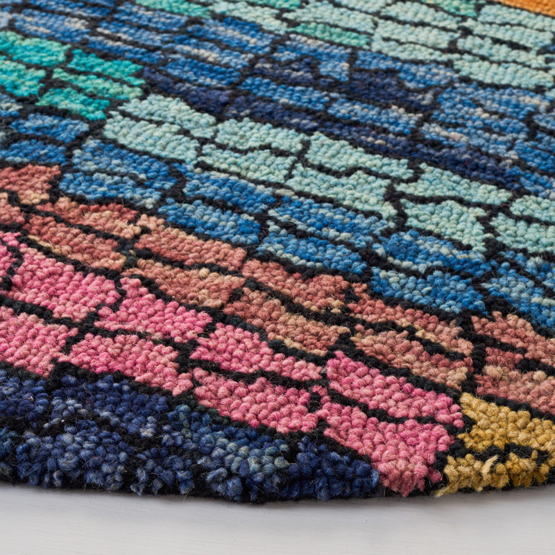 Slak Hand Tufted Wool Rug, Round 7'