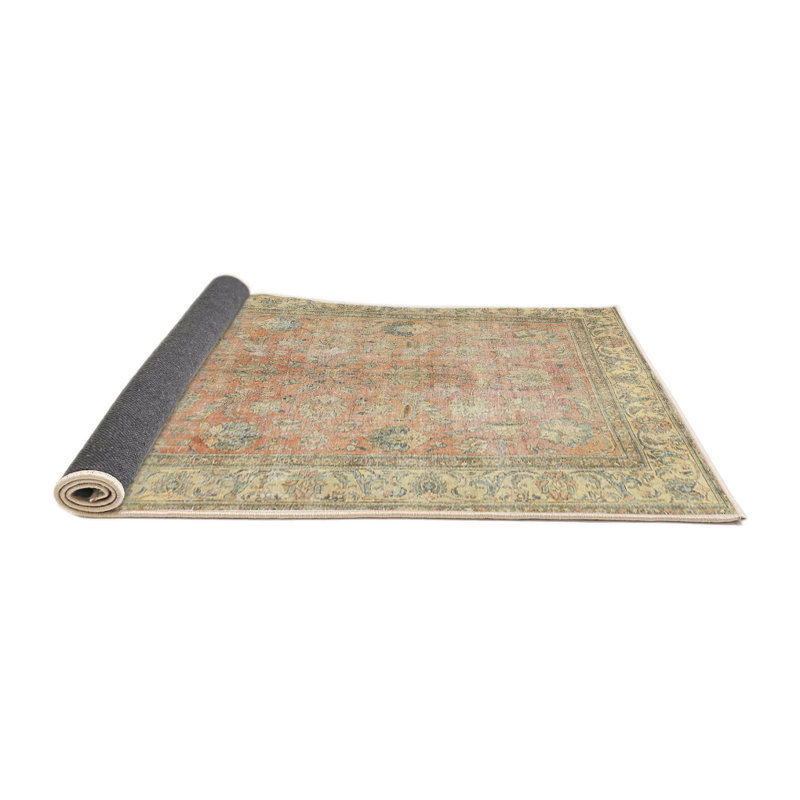 Tapis oriental beige / brun / orange Aquilina, Rond 6 pi