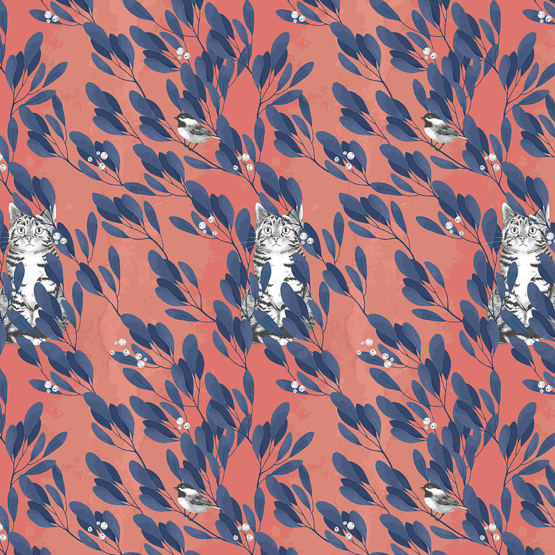 " In The Wild Repeat Pattern ", 12" H x 12" W  , No, Wrapped Canvas
