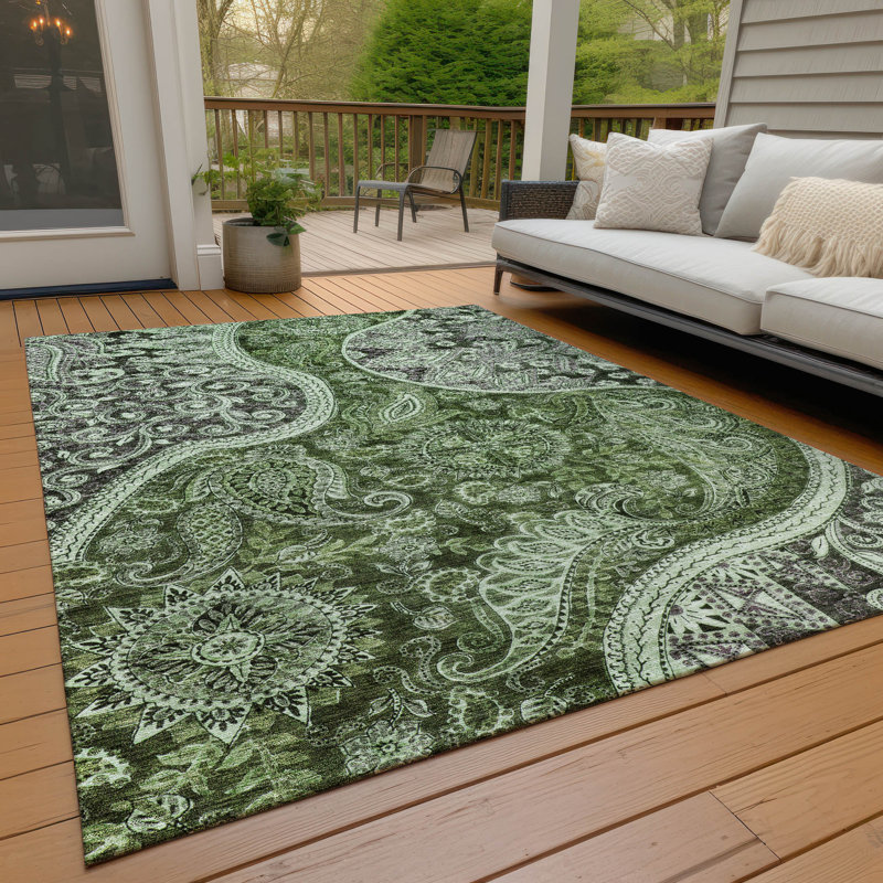 Red Round Synthetic Washable Non-Slip Area Rug