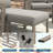 Set Of 2,  22” All-Weather Metal Patio Ottomans Thick Beige Cushions & Khaki Frame-1771158620-1771158621