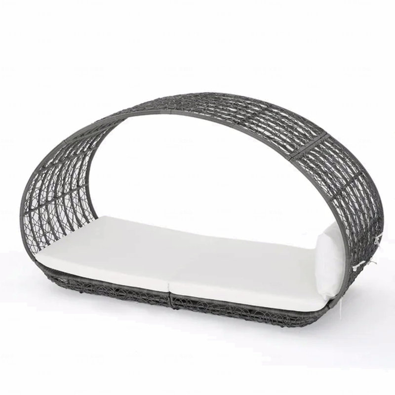 Outdoor Wicker Overhead Canopy Daybed Water Resistant Cushion