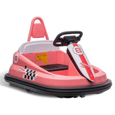 Bumper Ride-On 6V Kids, jouet à 360 ° avec musique, klaxon et lumières DEL, 1,9 MPH, pneus antidérapants, ceinture de sécurité réglable