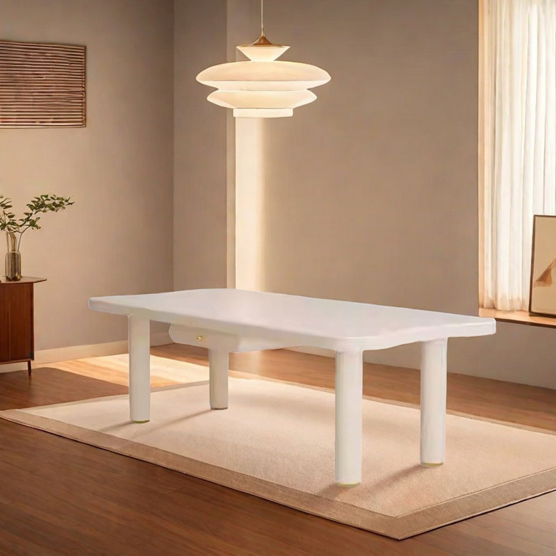 Table de style dalle de roche crème exquise, H 29,52 po x L 70,86 po x l 31,49 po