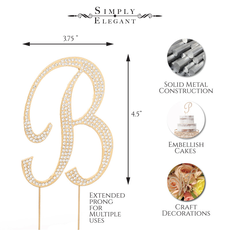 Surmatelas à gâteau "b" rhinestone, Or