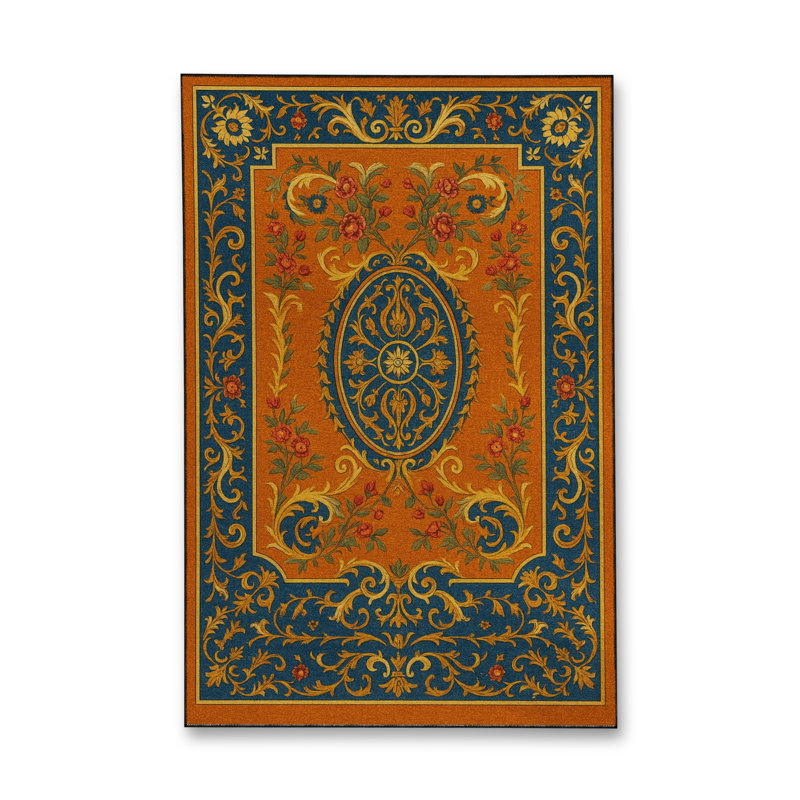 Tapis orange tissé lavable Mosso, 2'6" x 4'11"