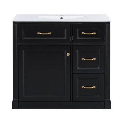 Coiffeuse 36 po avec 4 tiroirs et armoire