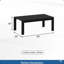 Table basse d'extérieur en métal toutes saisons avec plateau d'aspect bois et structure noire