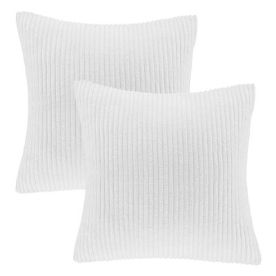 Striped Corduroy Throw Pillow, Solid Color Textured Decorative Pillow
