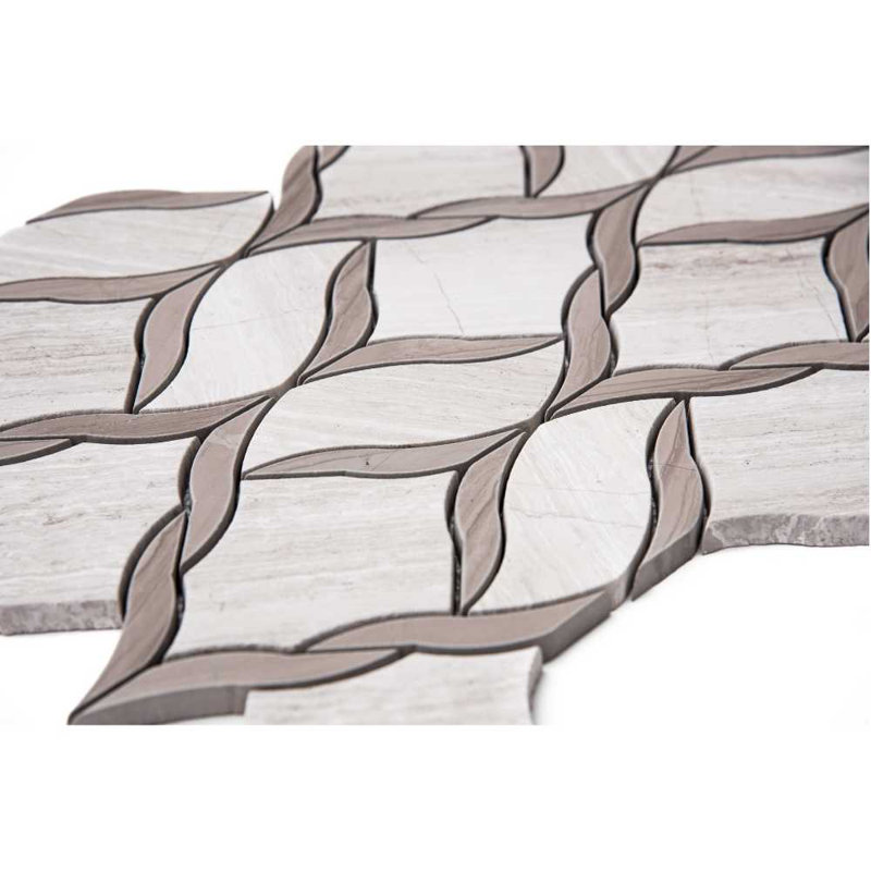 Santorini 1" x 1" Natural Stone Novelty Mosaic Wall & Floor Tile, Wooden/Athens