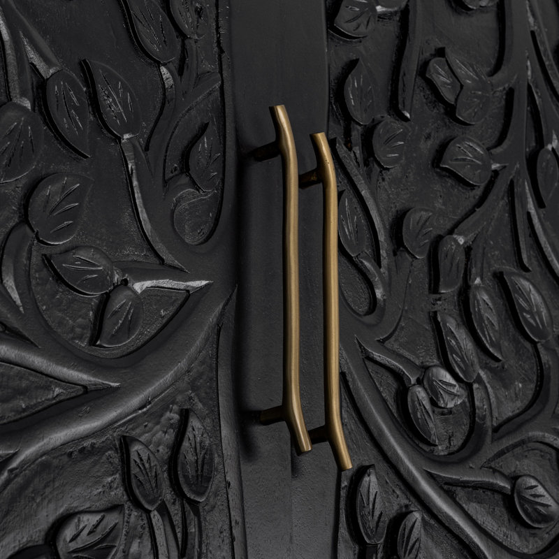 Albero Solid Wood Accent Cabinet, Black