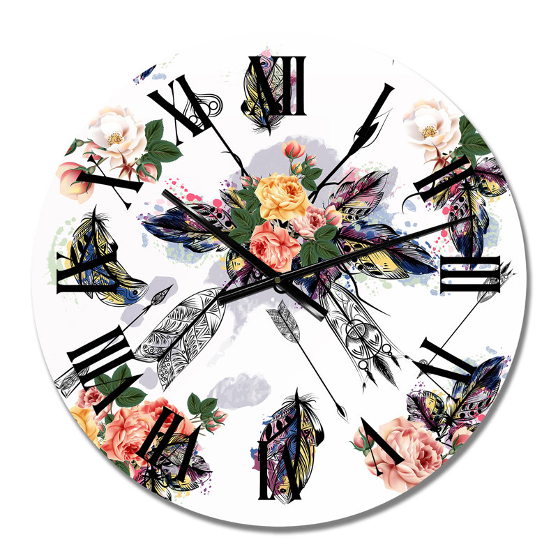 Tribal Arrows and Feathers - Horloge murale traditionnelle, Petit