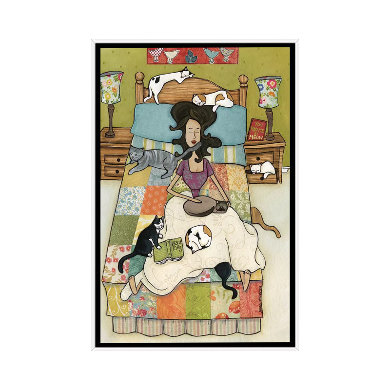 « Rescue kitties » par Jamie Morath-impression, H 48 po x l 32 po x P 1,5 po, Toile blanche encadrée, Pas de tapis