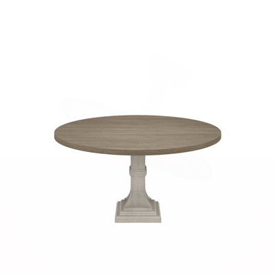 Table de salle à manger ronde l 59 po blanche et grise