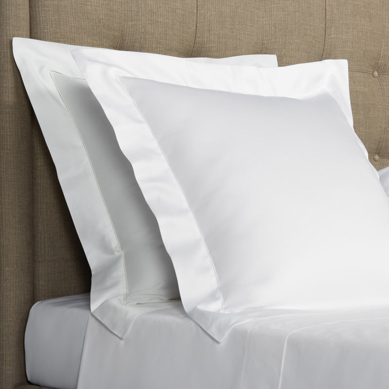 Single Ajour Pillow Sham, White, Euro