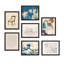 Vague de kanagawa, variété de fleurs océaniques abstraites géométriques encadrées sur papier, 7 pièces-92573522