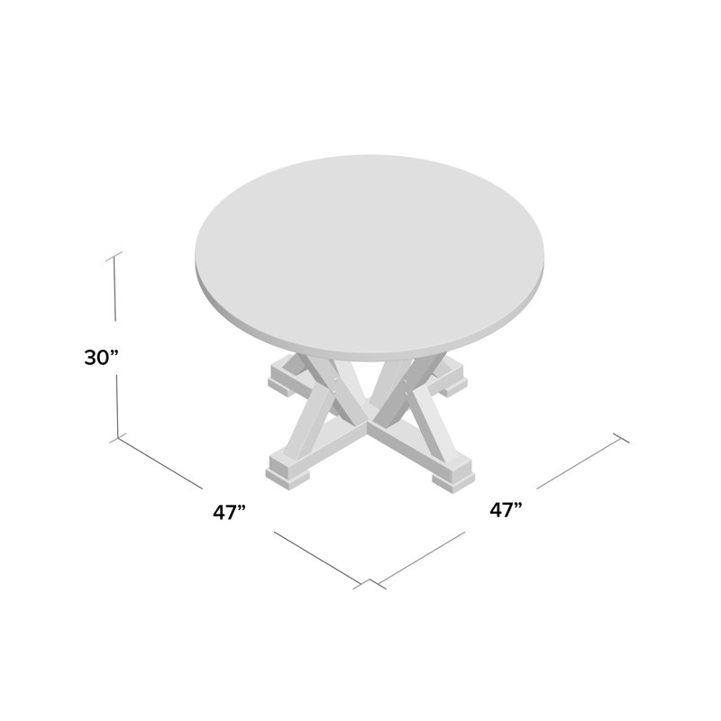 Transitional Harbor Gray Round Wood Dining Table, Seats 4