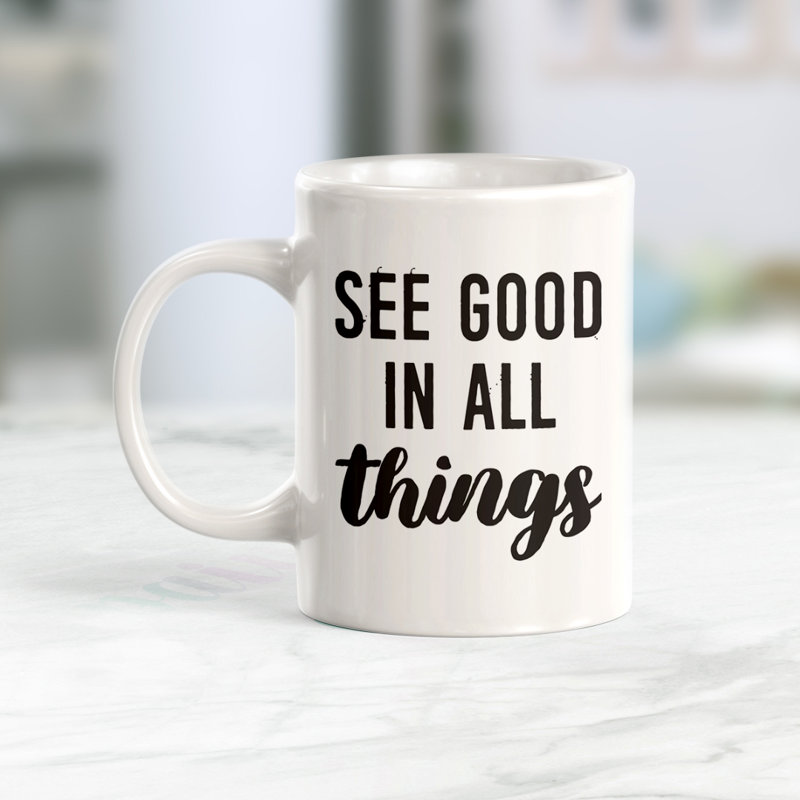 Tasse à café See Good in All Things, Ensemble de verres à lait, Plastique polypropylène