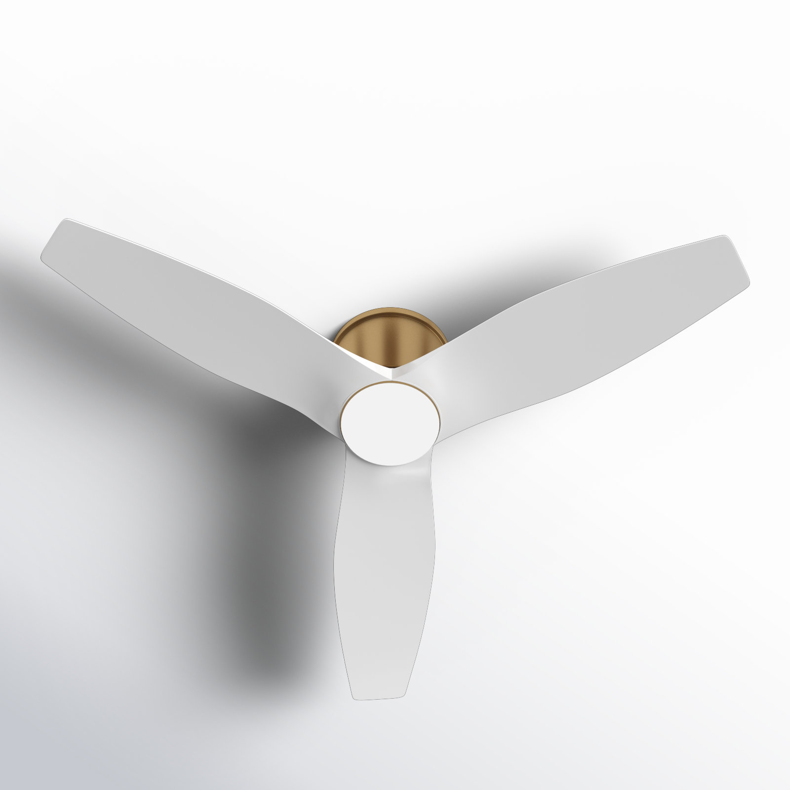 Aisling 3 Blade Ceiling Fan with LED Light Kit, Satin Brass, 52", Matte White