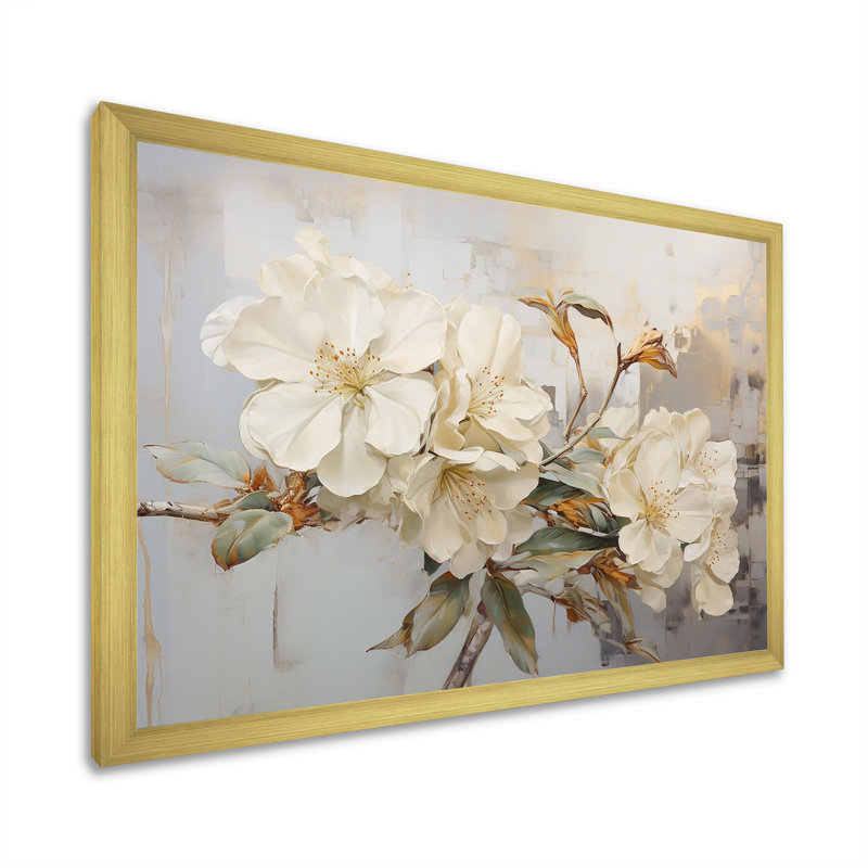 Essence de simplicité rhododendron VI, H 34 po x l 44 po x P 1,5 po, Cadre doré simple