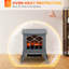 Foyer autoportant de 17 po, gris, flamme et bûches réalistes, 750 W / 1 500 W, protection contre la surchauffe, générateur de chauffage confortable, chauffage électrique gris