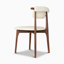 Chaise moderne en similicuir, beige, pieds en bois massif, 2 pièces, sans assemblage