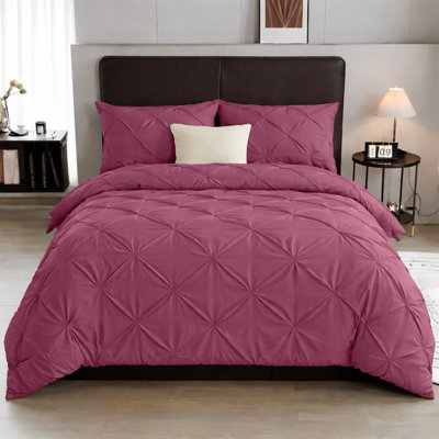 Microfiber Solid Colour Duvet Cover Set with Pillowcases Included
