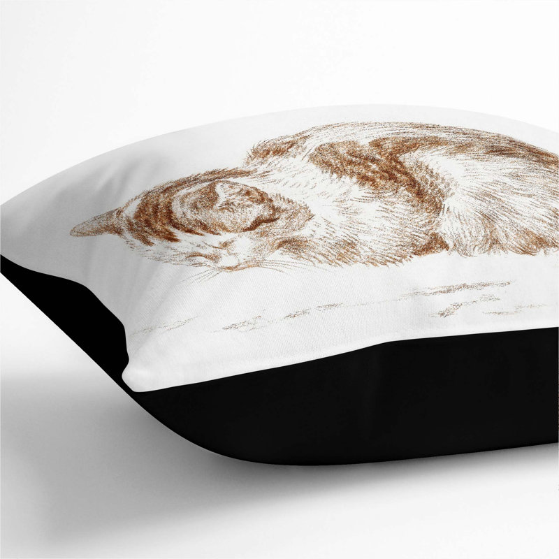 Square Throw Cushion, 55cm H x 55cm W x 20cm D, Black