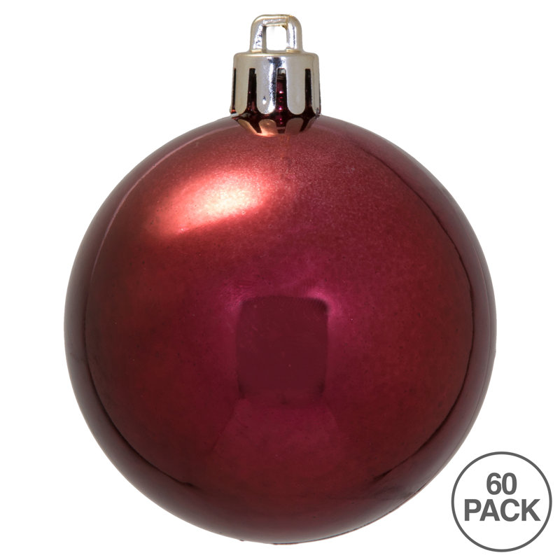 Ornement boule des Fêtes, 2,4 po x 2,4 po x 2,4 po, Rouge vin