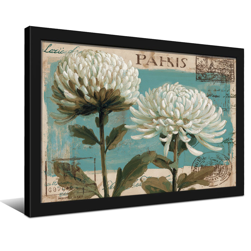 Plantes et fleurs, impression de carte postale florale rétro, H 16 po x l 24 po, Toile tendue, Ne s’applique pas