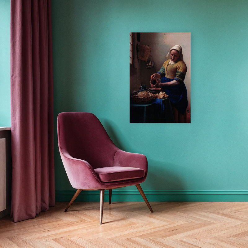 The Milkmaid Classic Contemporary Wall Art Print by Johannes Vermeer - Wrapped Canvas Print, 91.44cm H x 60.96cm W