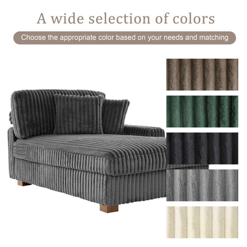 Upholstered Chaise Lounge, Grey