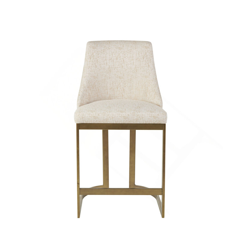 Tabouret de comptoir rembourré avec base en métal