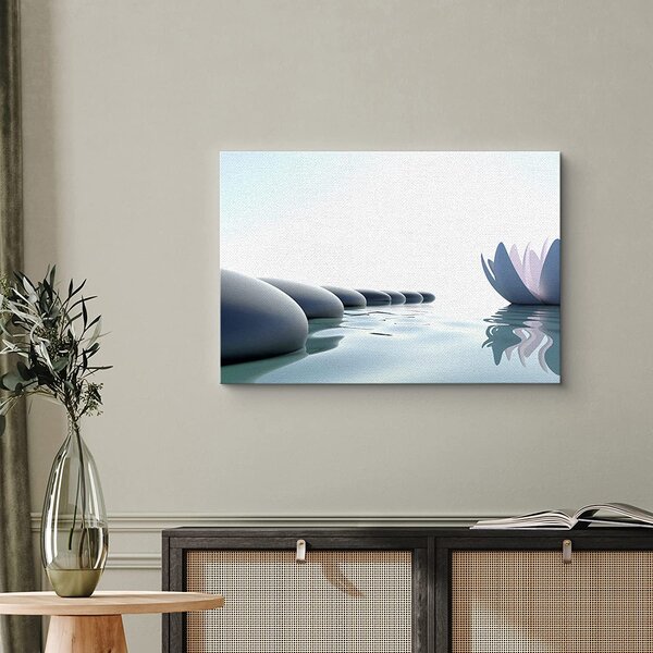 NAN Wind Spa Massage Treatment Painting with Bamboo and Plumeria Wall Art Painting the Picture Modern Zen Canvas Painting Prints Giclee Art for Home O - 1