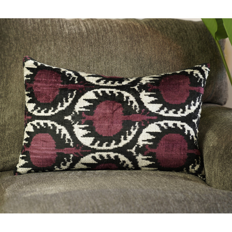 Housse de coussin décorative rouge / noire faite à la main et insert de duvet de qualité supérieure