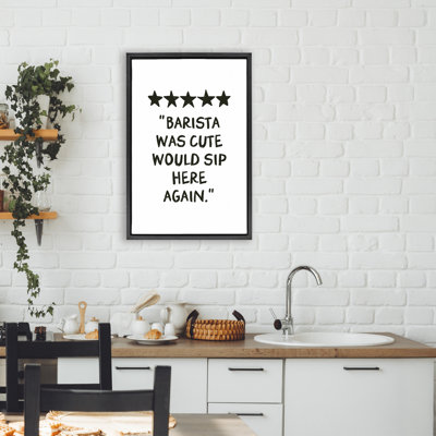 Barista Was Cute Rating Floating Frame, design by JJ Design House LLC