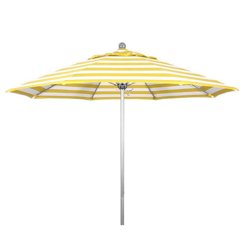 Parasol de marché 9 pi Maria, Argent argent, Vert cédrat