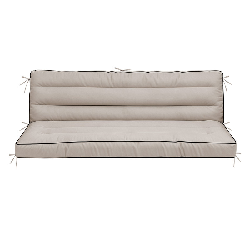 Outdoor Swing Cushion with Backrest & Tie Straps, 2/3 Seater Replacement Glider Cushion, Sand