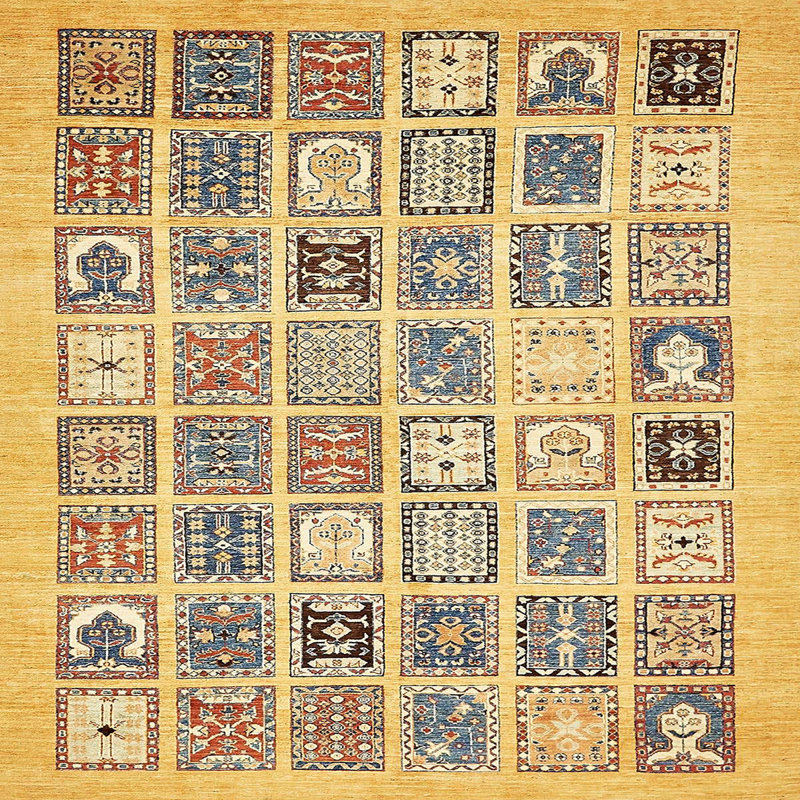 Tapis abstrait moderne 535, Carré 7 pi