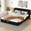 Grand lit plateforme tapissier, noir
