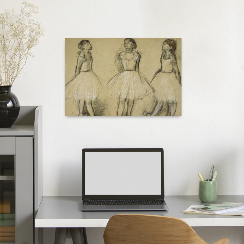 Three Studies Of A Dancer In Fourth Position, 1879-80 Contemporary Wall Art Print - Print, 40.64cm H x 60.96cm W
