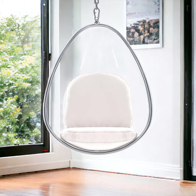  Fauteuil ballon blanc en similicuir
