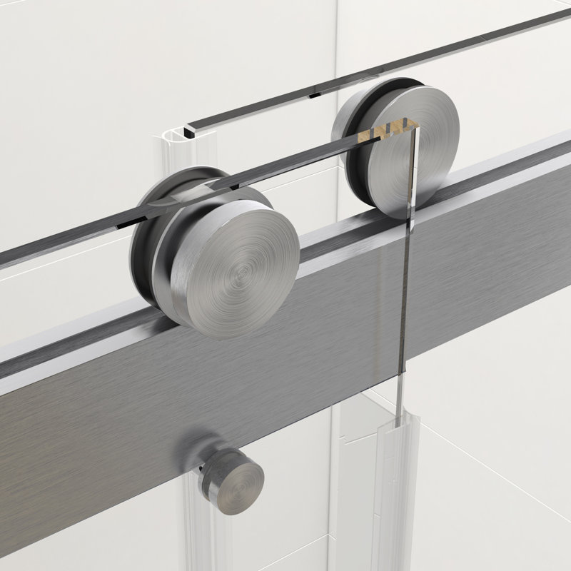 56-60 In. W X 62 In. H Frameless Double Sliding Tub Door, Bypass Tub Shower Door Soft Closing, Brushed Nickel