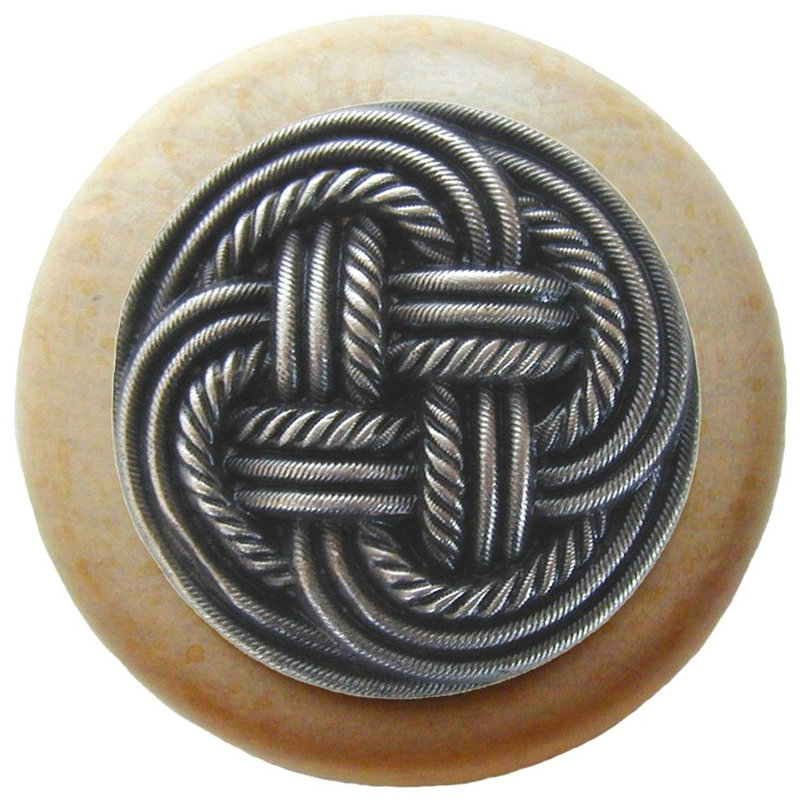Classic Mushroom Knob, Antique Pewter/Natural Wood