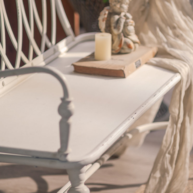 French Retro and Simple White Bench
